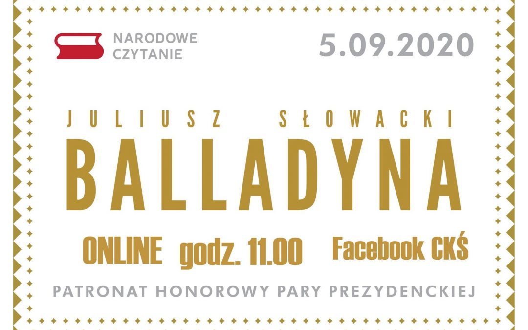 Zapraszamy na Narodowe Czytanie 2020