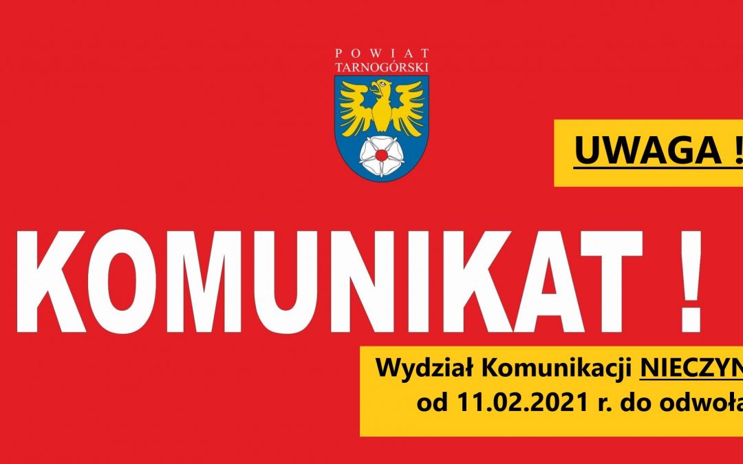 Wydział Komunikacji nieczynny do odwołania