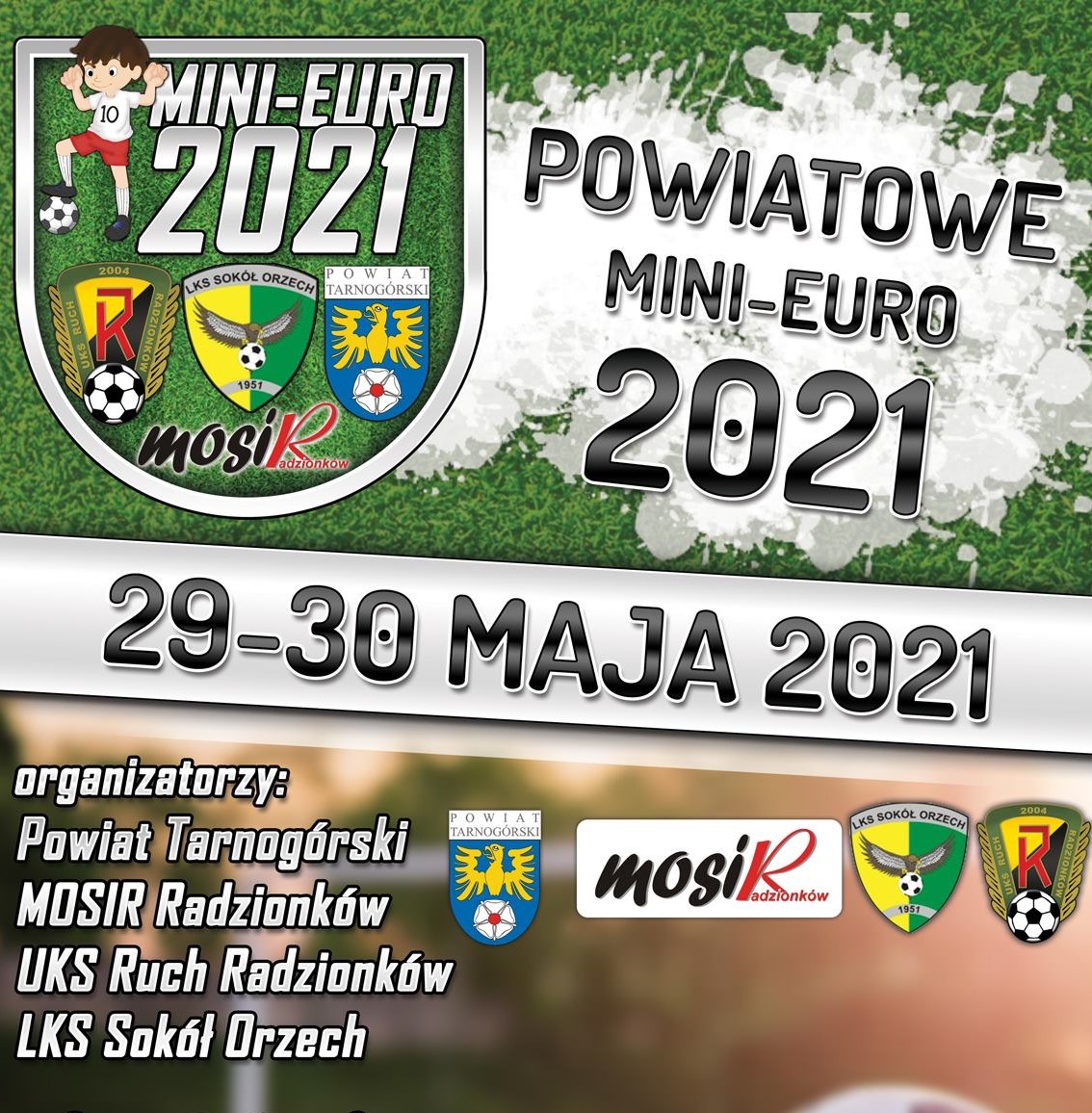 Plakat zapawiadający Powiatowe Mini-Euro 2021