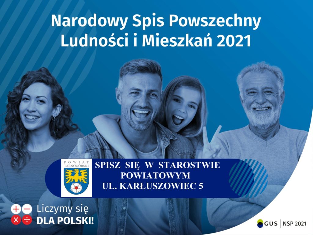 Plakat GUS Narodowy Spis Powszechny Ludnośći i Mieszkań 2021