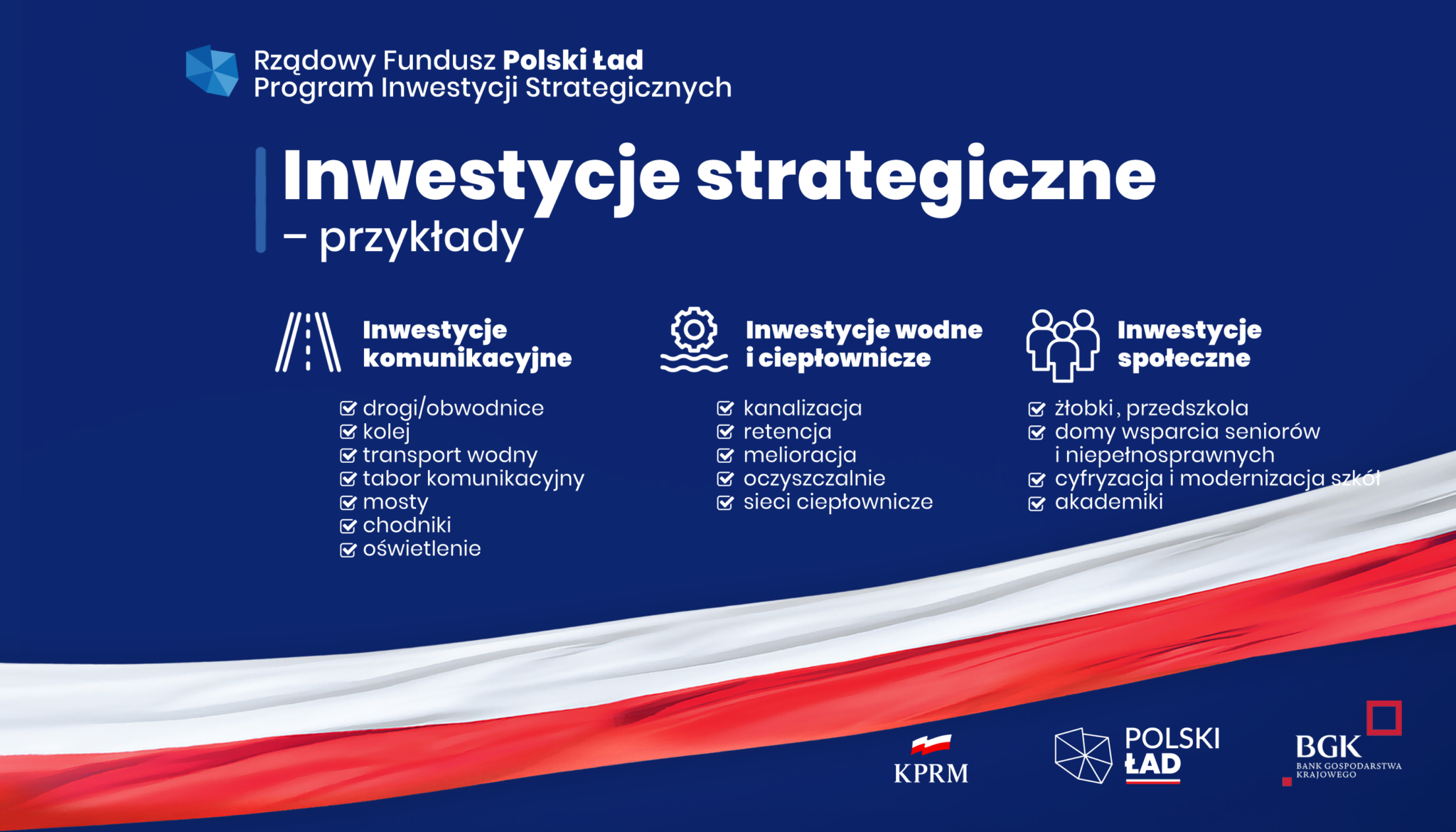 Plakat informacyjnyc dot. programu Polski Ład