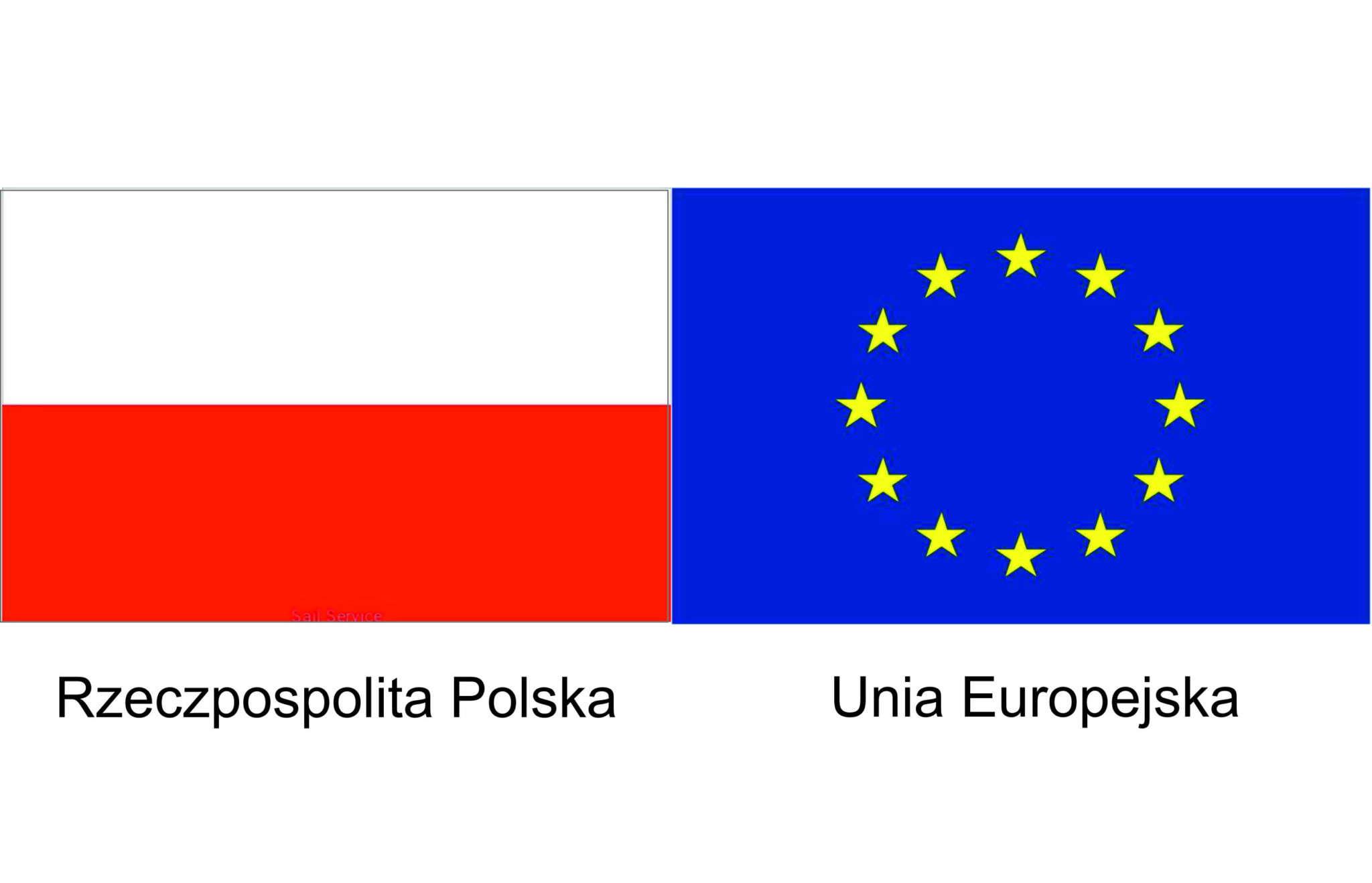 baner przedstawiający dwie flagi: Polski i Unii Europejskiej