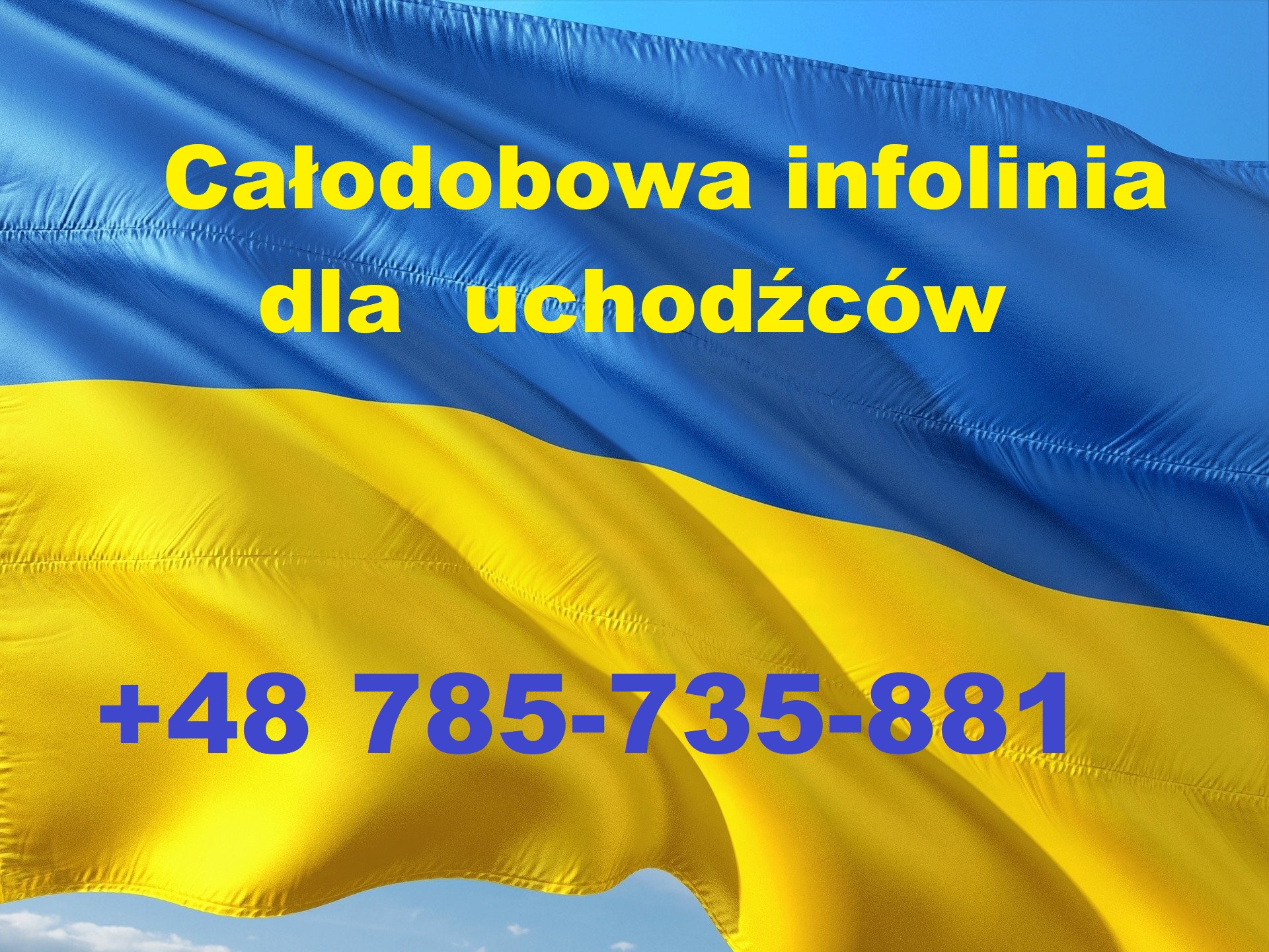 flaga Ukrainy z nr infolinii