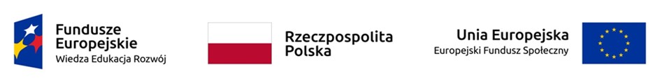 logo Fundusze Europejskie Wiedza Edukacja Rozwój. Logo Polska. Logo Unia Europejska Europejski Fundusz Społeczny.