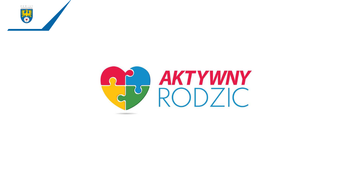 grafika, serce-puzle, kolory czerwony, niebieski, zielony, żółty, tytuł aktywny rodzic