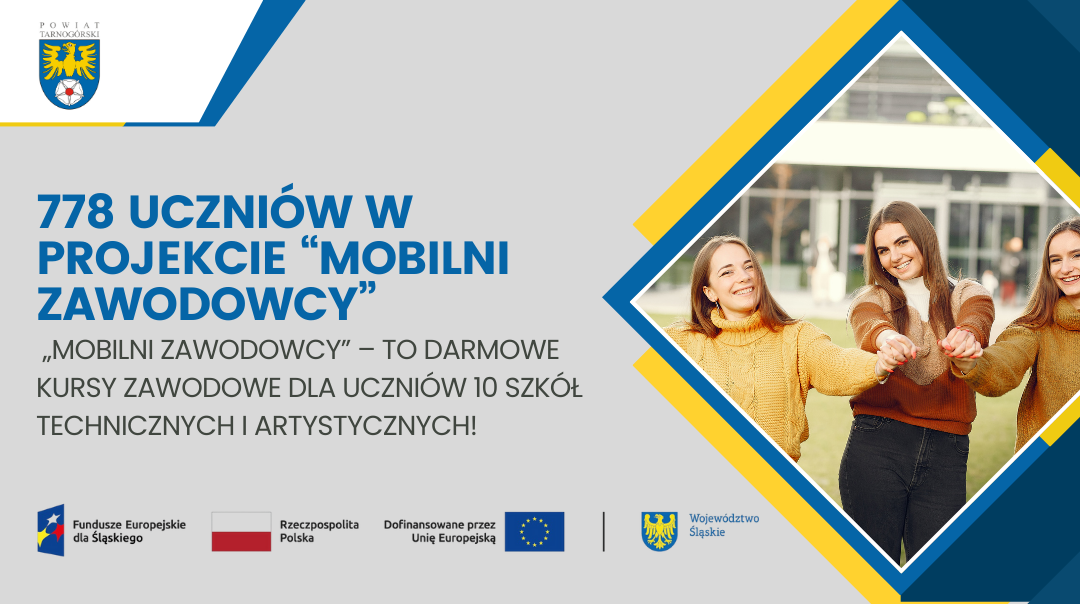 Powiat Tarnogórski inwestuje w zawodową przyszłość młodzieży – ponad 2,4 mln zł z funduszy unijnych na projekt „Mobilni zawodowcy”
