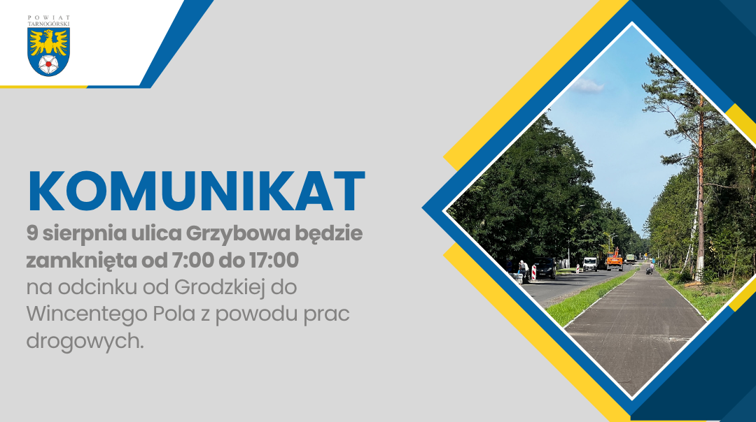 Uwaga! Tymczasowe zamknięcie ulicy Grzybowej