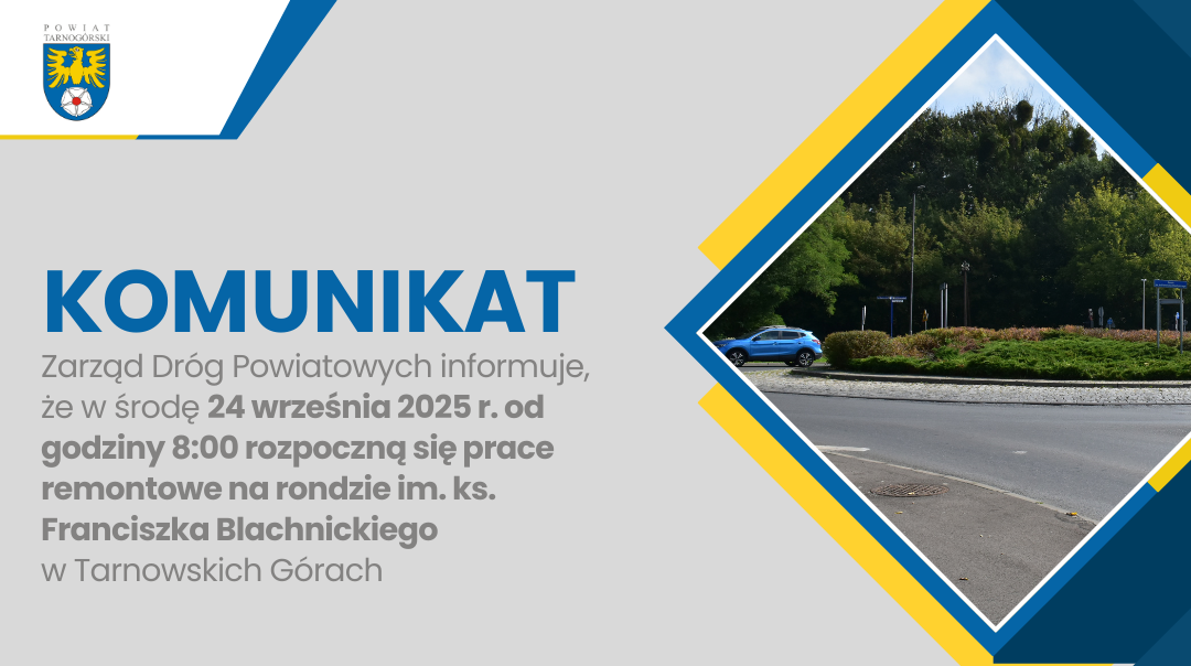 Utrudnienia w ruchu – rondo im. ks. Blachnickiego w Tarnowskich Górach