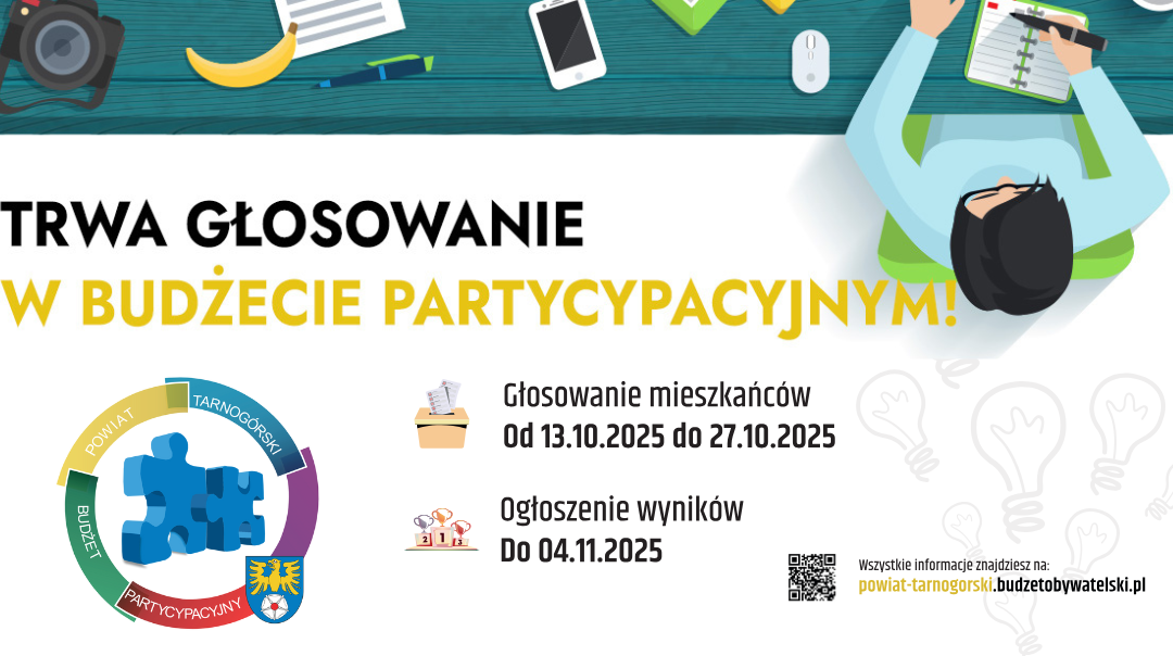 Głosowanie trwa! Budżet Partycypacyjny Powiatu Tarnogórskiego na rok 2026