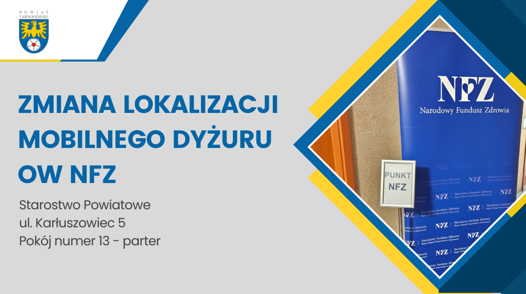 Zmiana pokoju przyjęć klientów mobilnego Śląskiego OW NFZ