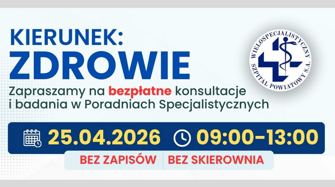 Kierunek: Zdrowie – Bezpłatna sobota profilaktyczna w Tarnowskich Górach