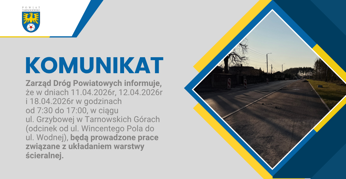 Utrudnienia w ruchu na ul. Grzybowej w Tarnowskich Górach