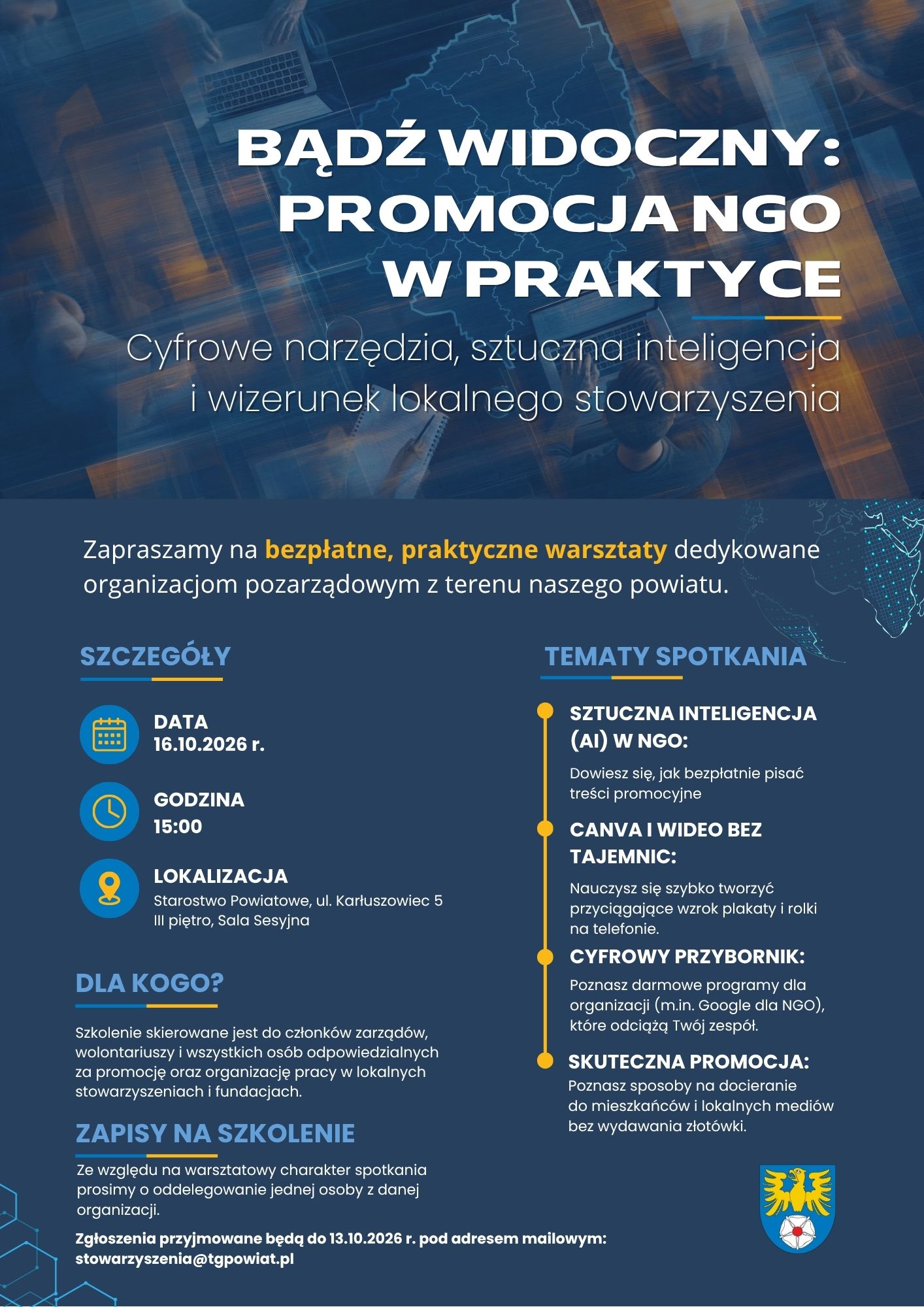 Bądź widoczny: promocja NGO w praktyce” – bezpłatne warsztaty dla lokalnych organizacji pozarządowych