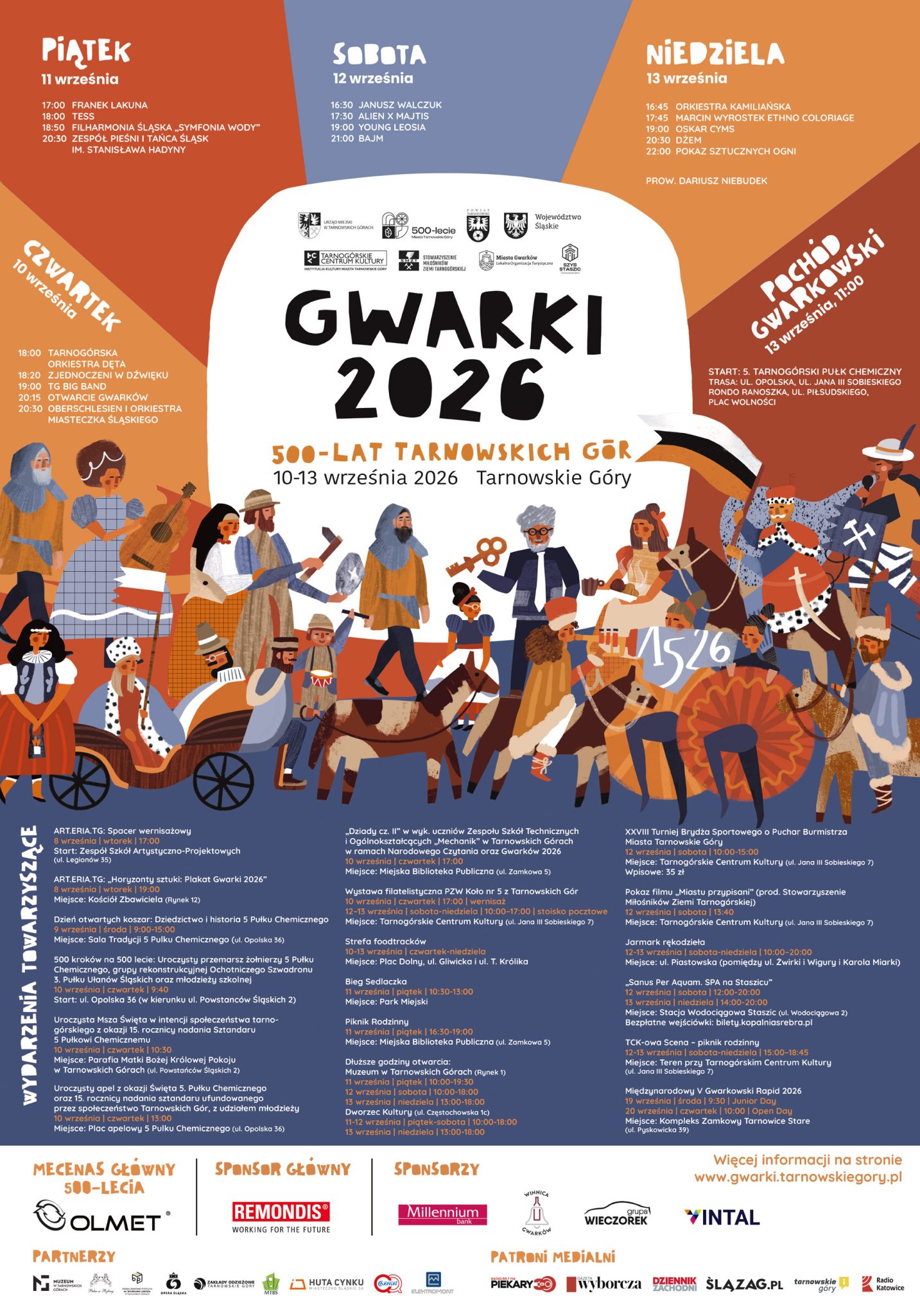 Gwarki 2026 – cztery dni świętowania 500-lecia Tarnowskich Gór